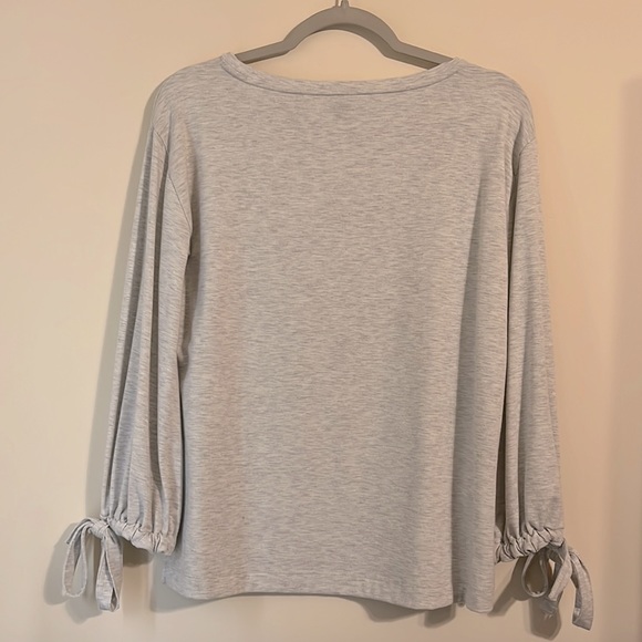 Ann Taylor Long Sleeve Heather Gray Boatneck Shirt Size XS - Picture 4 of 7